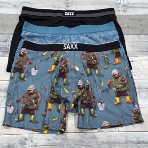 SAXX 3-PACK BOXER BRIEF MENS UNDERWEAR - ASSORTED COLORS & STYLES - SZ - LARGE